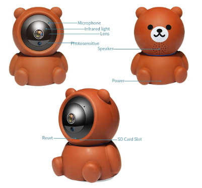 Cámara de oso 1080P Wifi cámara IP seguimiento automático IR visión nocturna cámara de seguridad para el hogar