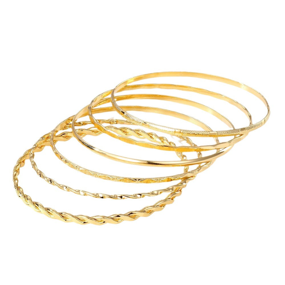 Conjunto de pulsera de cadena de Metal bohemio para mujer, brazalete abierto con cadena de eslabones gruesos de Color dorado geométrico, joyería de moda femenina