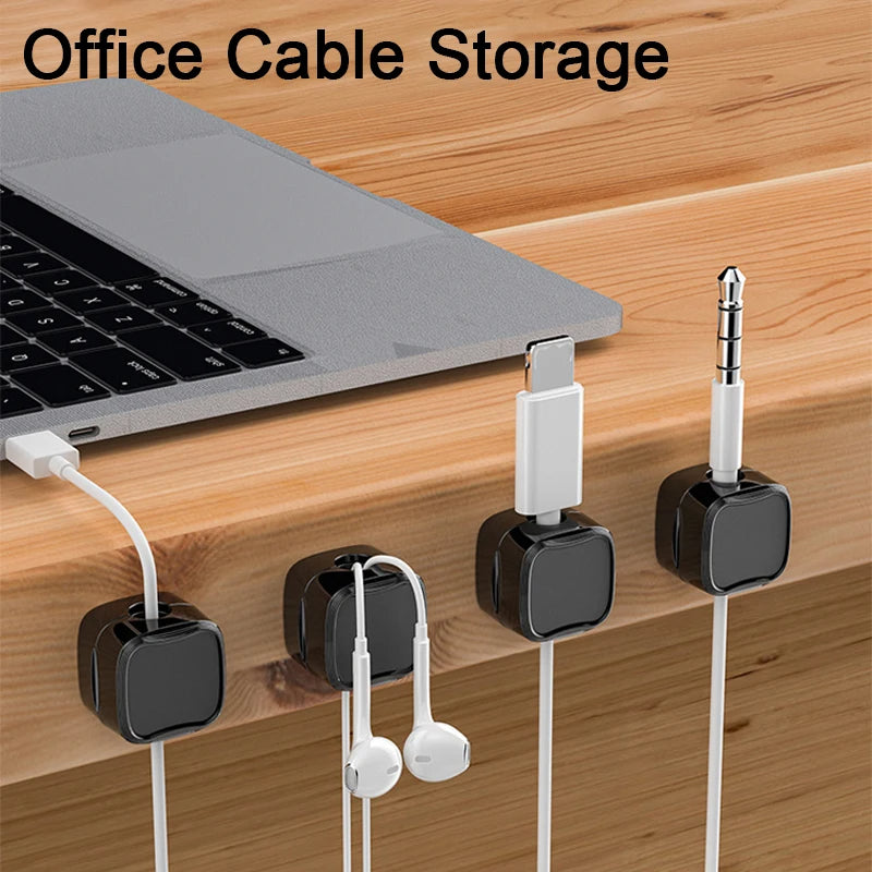 Clip de Cable magnético debajo del escritorio, gestión de cables, soporte de Cable ajustable, organizador de cables y gestión de cables